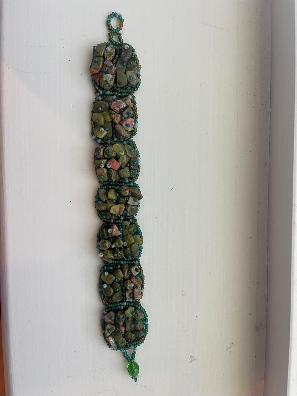 Handcrafted Green Beaded Stone Bracelet